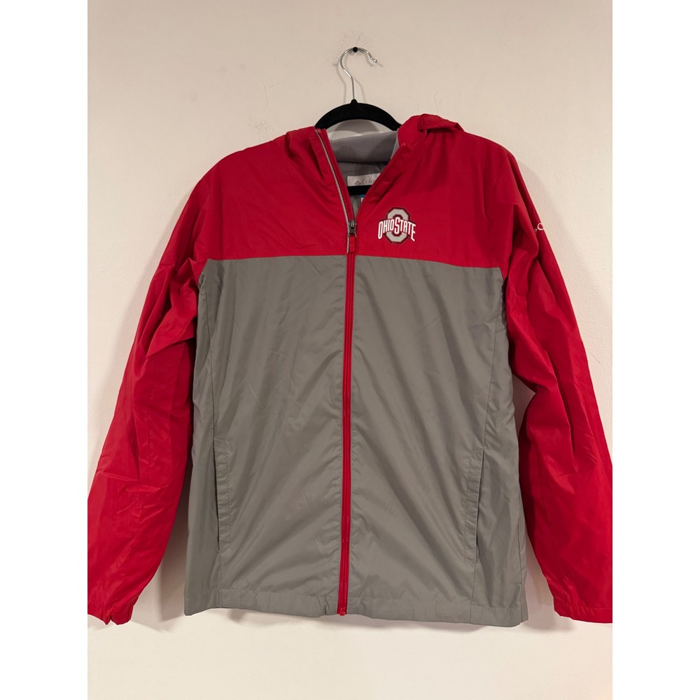 Columbia Red and Gray Raincoat